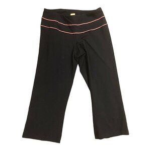 Lucy Women Black Crop Capri Yoga Legging XS